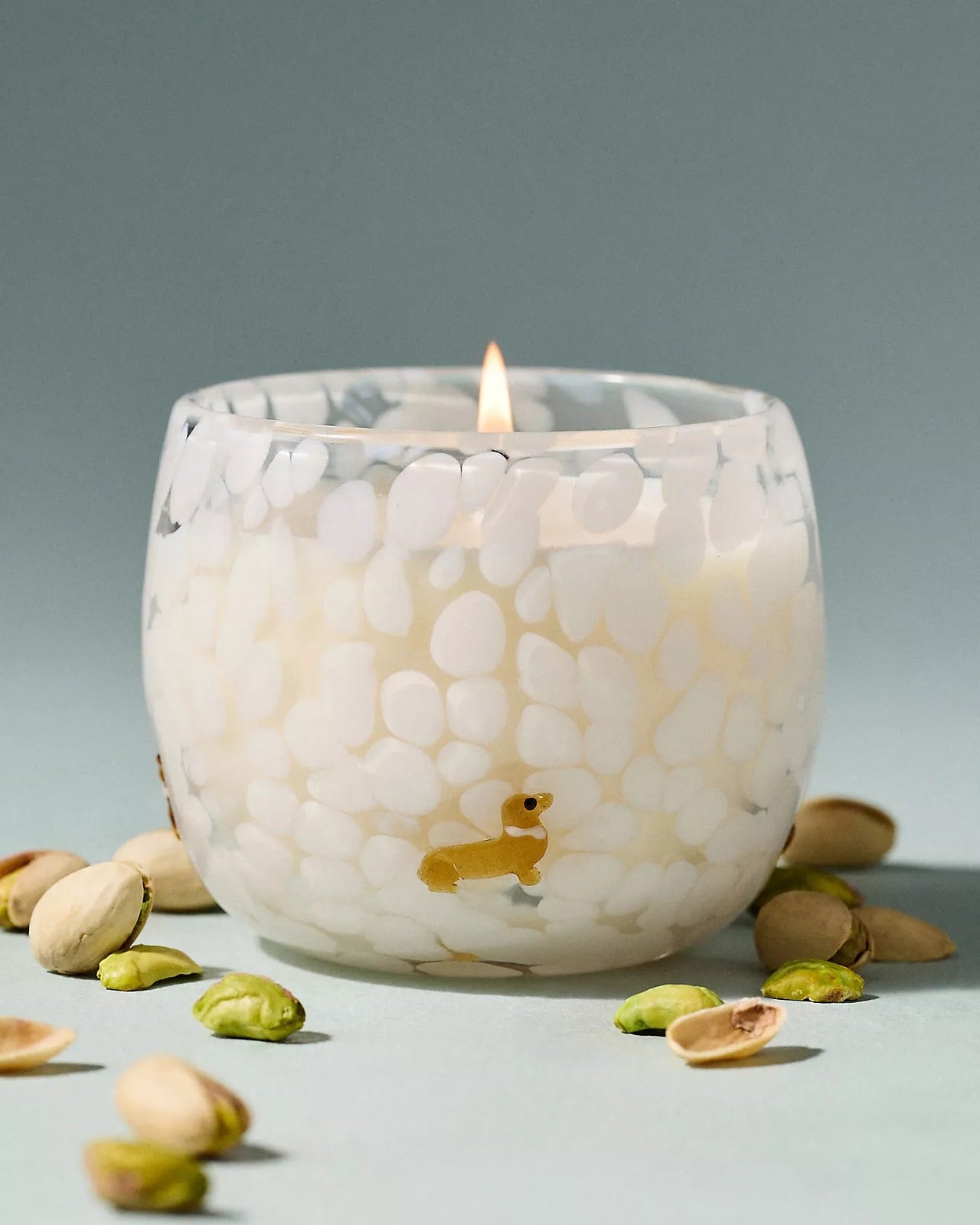 Dachshund Glass Candle