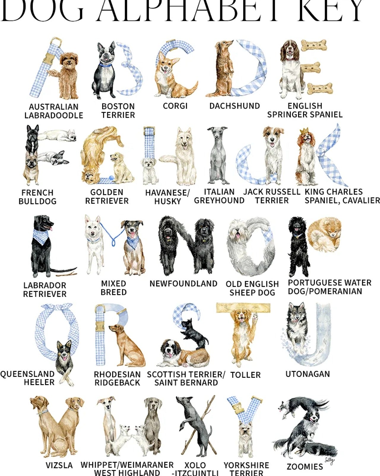 Dog Alphabet Print