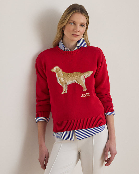 Intarsia-Knit Golden Retriever Sweater