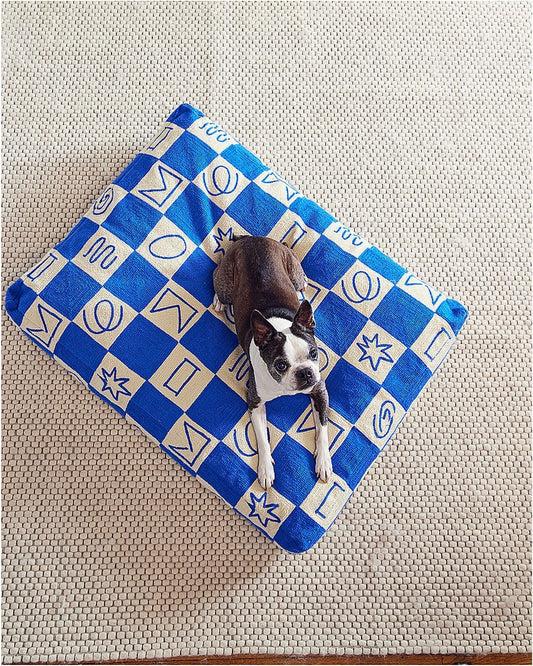 Tile Embroidered Dog Bed
