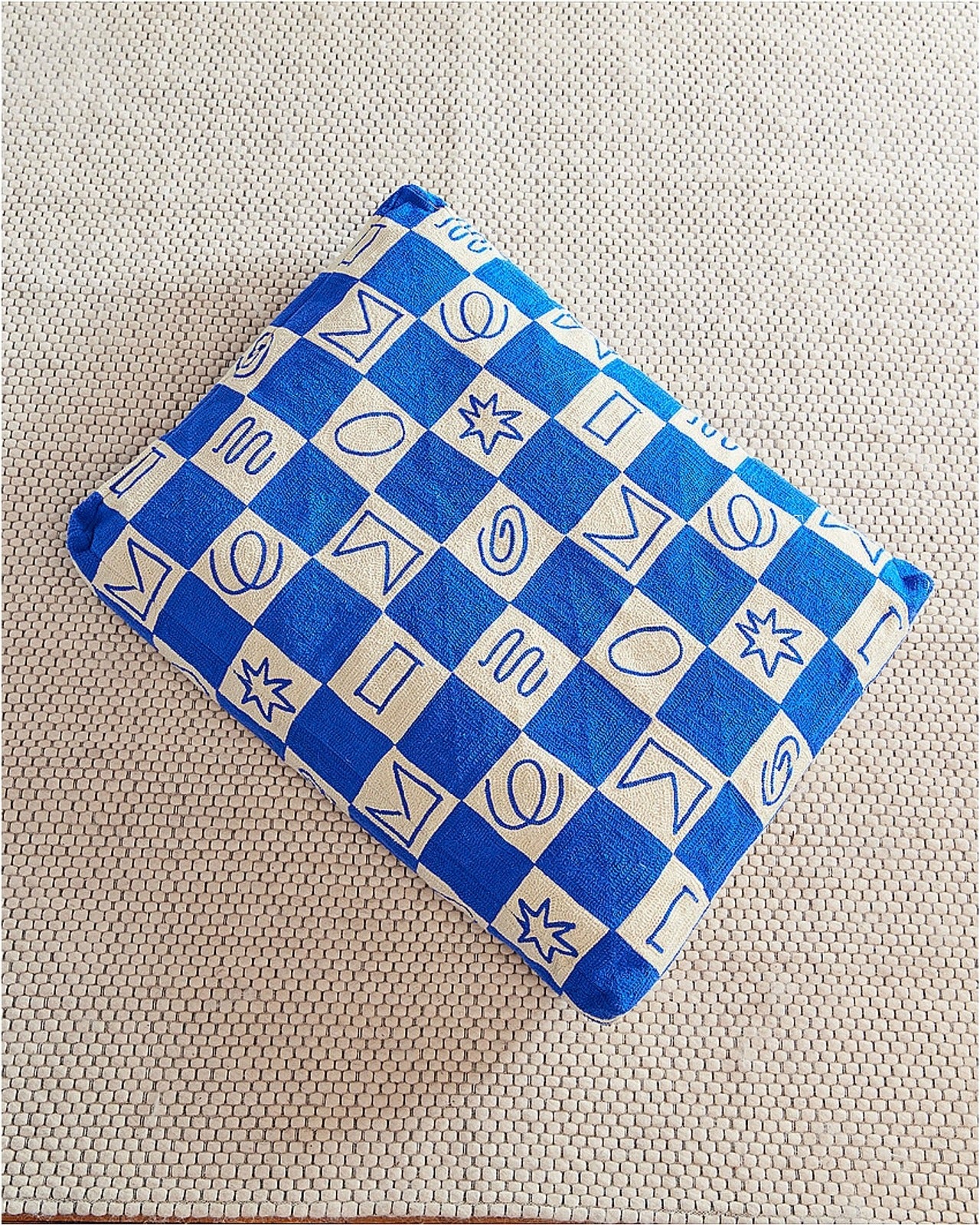 Tile Embroidered Dog Bed