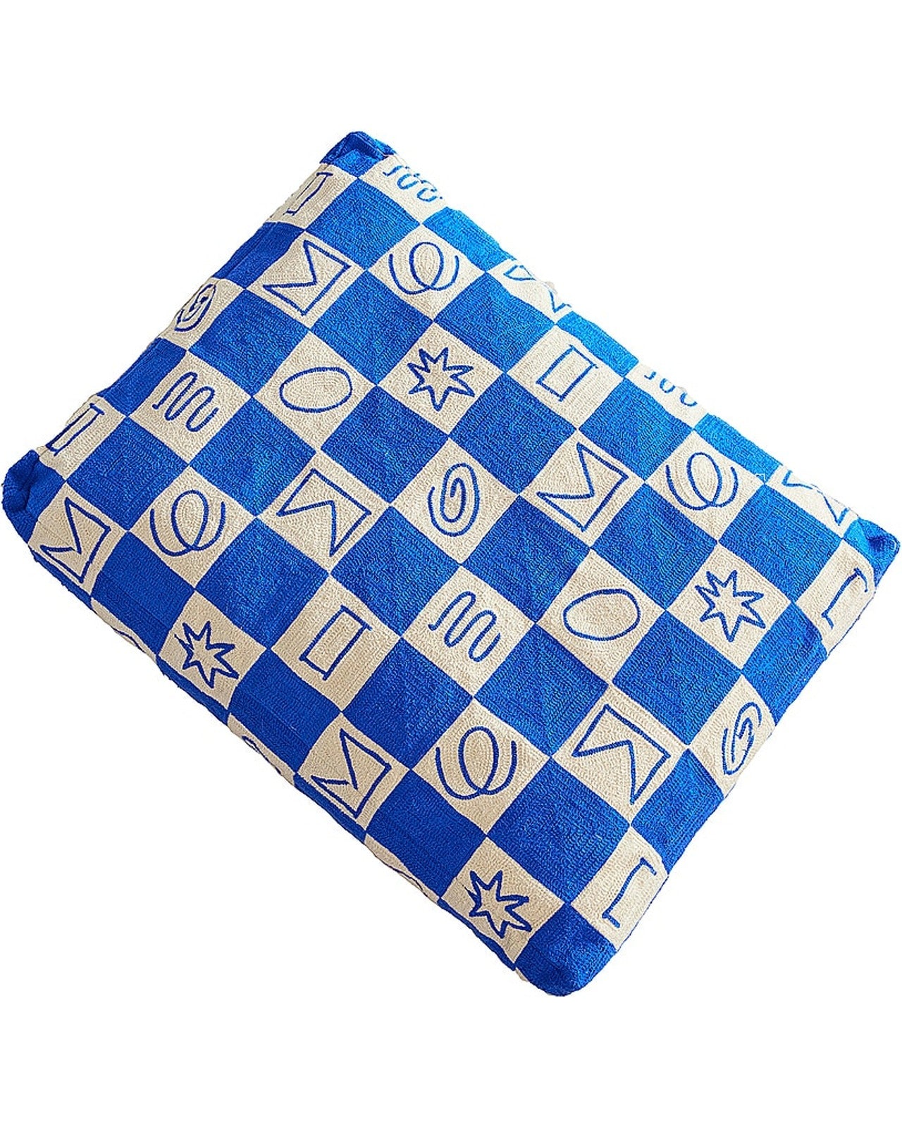 Tile Embroidered Dog Bed